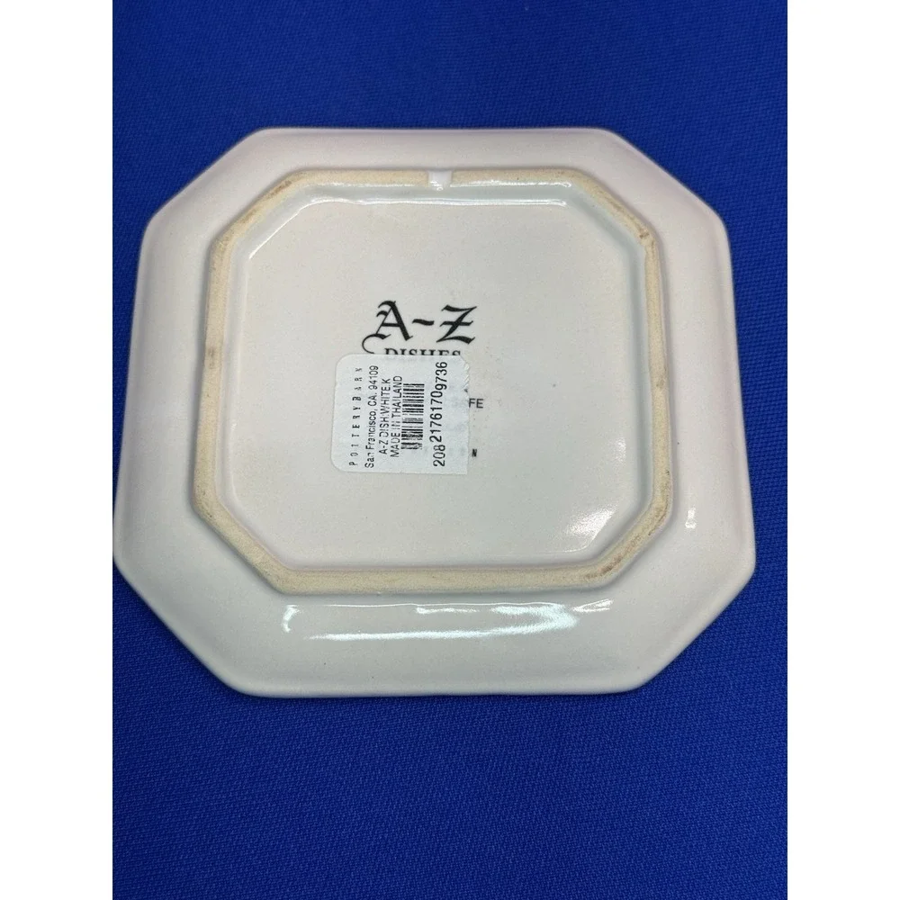 Pottery Barn A ~ Z Mug Monogram K Cream Ceramic Mug And Tidbit Plate EUC!